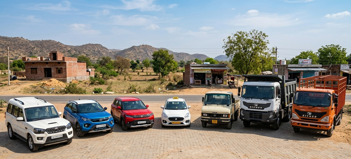 A range of cars, SUVs and commercial vehicles